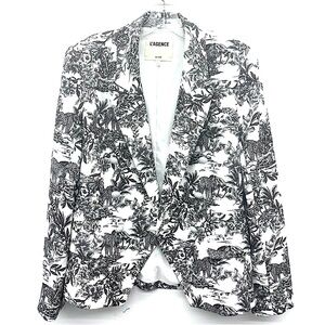 L’AGENCE Kenzie Floral Double Breasted White Patterned Blazer size 8